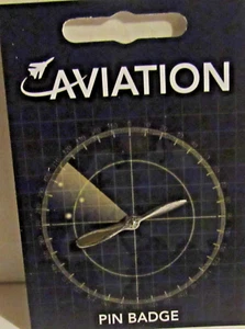 #PB13) PIN BADGE PEWTER AIRCRAFT PROPELLAR TWIN BLADE WIND ENGINE THRUST - Picture 1 of 1