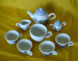 Set da tè per bambini porcellana medicea fiori fate uccellino 9 pezzi + tazza bonus - Foto 1 di 12
