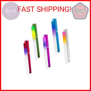 5 Pack Glass Nail File with Case, Crystal Fingernail Files, Double Sided Finger - Picture 1 of 2