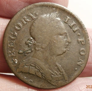 1771 EVASION HALFPENNY GREGORY. III . PON . / BRITAIN RULES. #S-880 - Picture 1 of 2