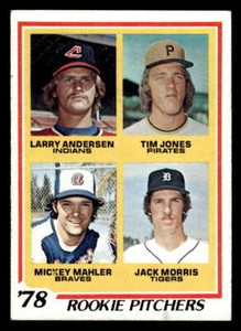 1978 TOPPS JACK MORRIS/ANDERSEN/JONES/MAHLER VG X6770
