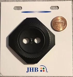 One JHB Large Black Plastic Button France 2 1/4" 57mm (Corner to Corner) # 8432 - Picture 1 of 2
