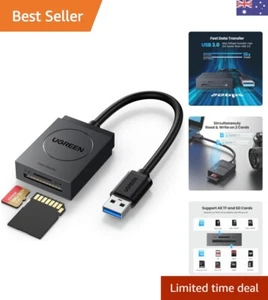 Efficient USB 3.0 Dual Slot Reader - Quick Data Transfer, 2 Cards at Once - Picture 1 of 9