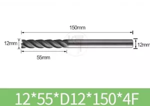 Neu 12x150mm für Graphit Material 70° Wolfram Stahl Fräser PKD Beschichtung - Bild 1 von 1
