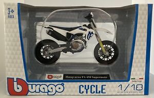 Bburago Husqvarna FS 450 Supermoto Motorcycle - 1/18 - Dirt Bike - NEW!