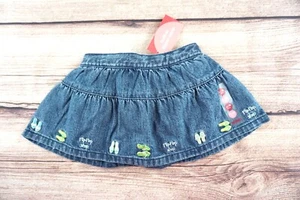 Falda de mezclilla chanclas vintage Gymboree de 12-18 meses para niñas piscina fiesta nueva con etiquetas - Imagen 1 de 6