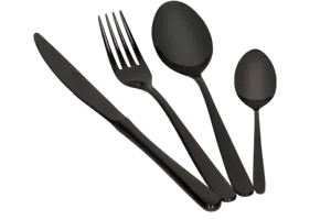 CUBOS NEGROS YWIEGER VESPER 24 PIEZAS PARA 6 PERSONAS ACERO INOXIDABLE 18/10 - Imagen 1 de 8