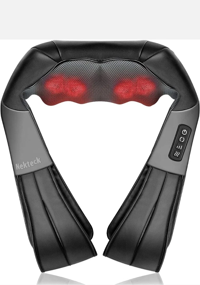 Массажер шиацу для шеи и спины Nekteck с успокаивающим теплом, глубоким разминанием - Изображение 1 из 4