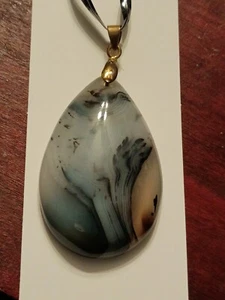 ~ Impresionante Colgante Montana Musgo Ágata Piedra Curativa Wicca Pagano - Imagen 1 de 1