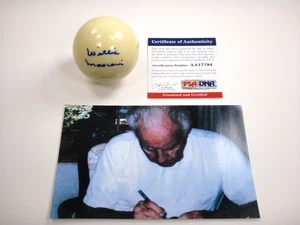 WILLIE MOSCONI SIGNED PSA/DNA CERTIFIED AUTOGRAPHED CUE BILLIARD POOL BALL . - Picture 1 of 5