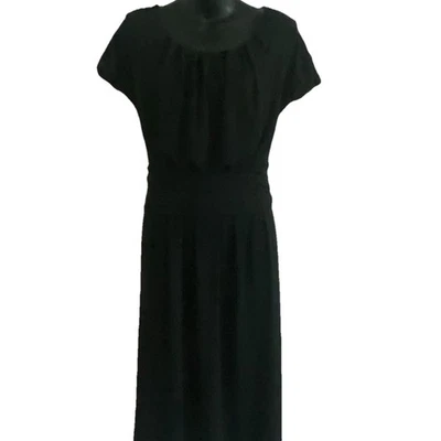 Vestido George Stretch Mujer XL 16/18 Negro Sólido Blusa Capa Pequeño Negro Foto 1 de 4