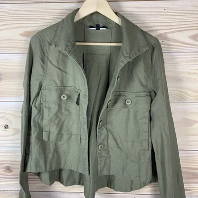 Chaqueta utilitaria FATE by LFD bolsillo grande para mujer pequeña mezcla de lino militar preppy Foto 1 de 4