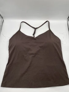 Camiseta sin mangas para mujer marrón oscuro con correas ajustables forradas en el pecho talla L usada en excelente estado - Imagen 1 de 4