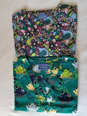 Medical Scrub Tops CAROL'S Women's VNECK & MOCK WRAP STYLES-2 Front Pockets - S - Image 1 of 4