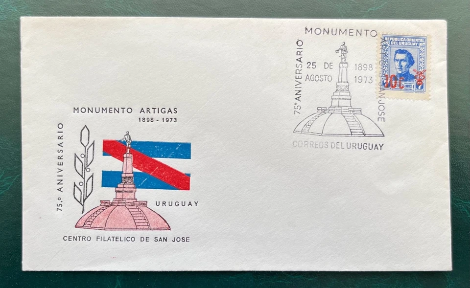 УРУГВАЙ*СПЕЦИАЛЬНАЯ ПОЧТОВАЯ МАРКА «ПАМЯТНИК 75-ЛЕТИЮ ARTIGAS» CTO FILATELICO SANJOSE - Изображение 1 из 1