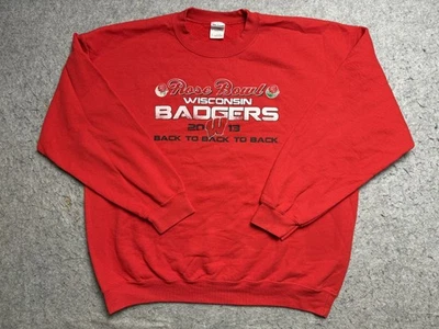 Sudadera Wisconsin Badgers para Hombres XL Rojo Rosa Bowl 2013 NCAA Fútbol Foto 1 de 4