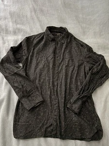 ALLSAINTS Black Button Down Long Sleeve Shirt MS116F Men's Large - Picture 1 of 7