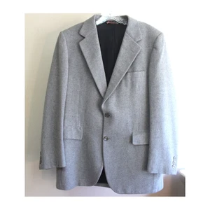 Bespoke Cashmere Sport Coat Mens 40R M L Marled Gray Jacket USA Made Single Vent - Picture 1 of 10