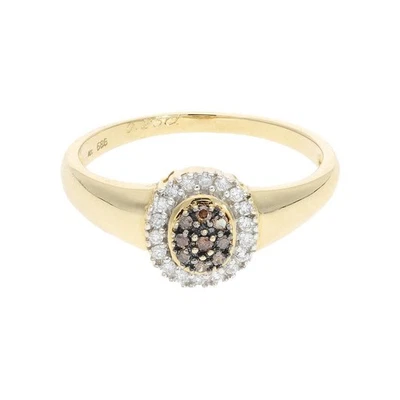 Second Hand Diamantring Gold 585 mit Braune und Weiße Diamanten 25324876 getrage - Bild 1 von 4