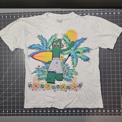 Camiseta de Colección Gumby Pequeña Años 80 Surf Doble Cara Arte Clokey Dibujos Animados Cómic Foto 1 de 4