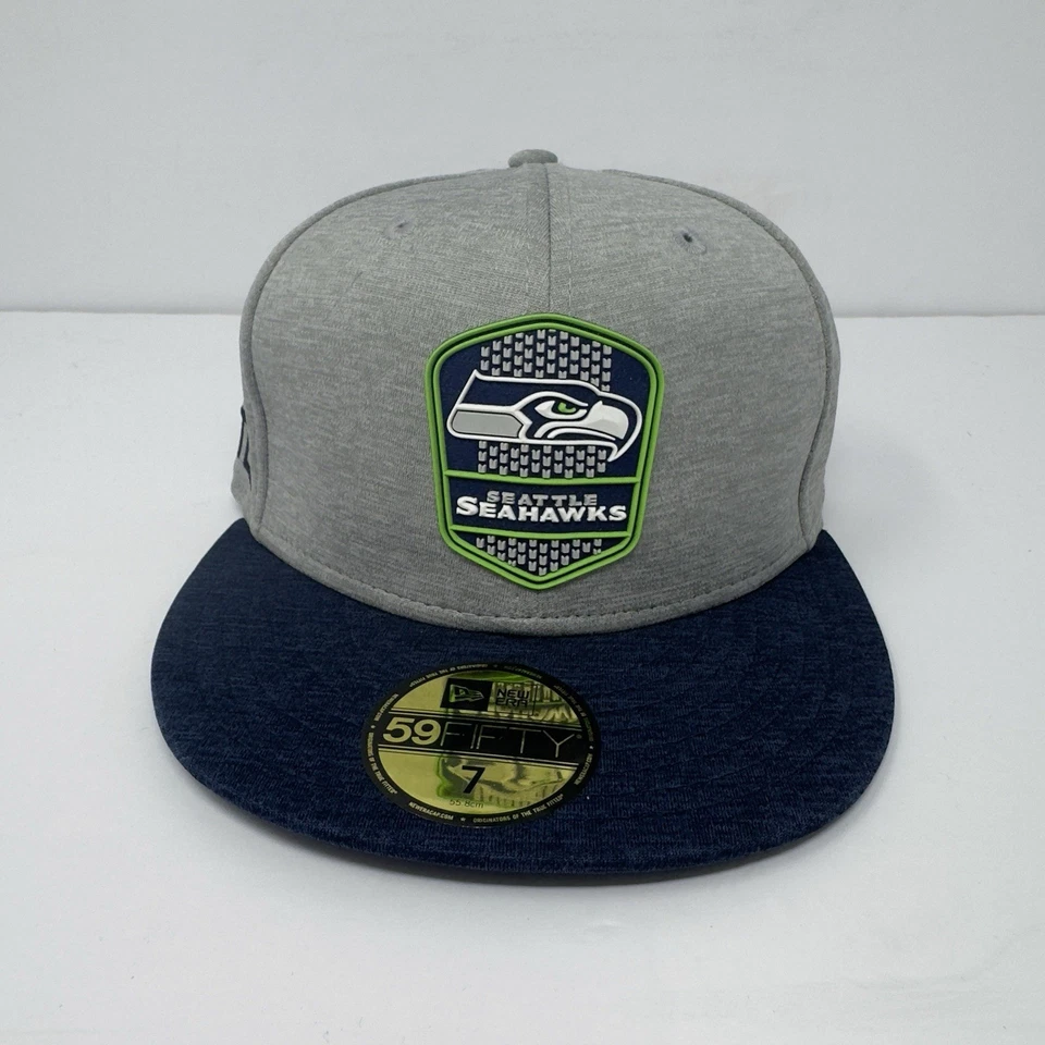Gorra New Era 59Fifty Seattle Seahawks Adulto Ajustada Gris Azul Verde Talla 7 NUEVA Foto 1 de 4