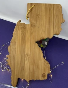 Unused Totally Bamboo New Jersey Shaped Cutting Board 10” X 15” Natural Grain - Picture 1 of 13