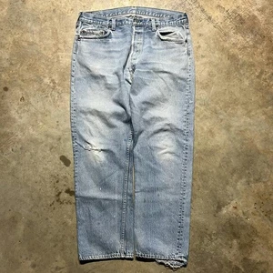 Vintage 80s Levi's 501xx Distressed Straight Cut Jeans 34x29 1980s - Picture 1 of 6
