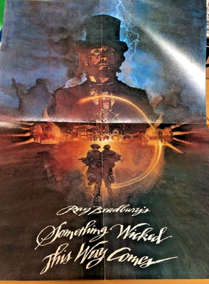 vtg 1983 Ray Bradbury SOMETHING WICKED THIS WAY COMES movie promo poster 17x22" - Image 1 of 4
