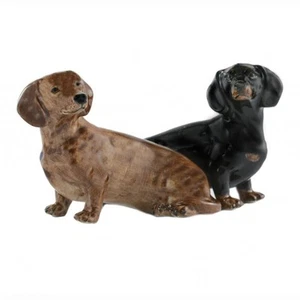 Sausage Dog Salt And Pepper Shakers Dachshund By Quail Ceramics - Picture 1 of 2
