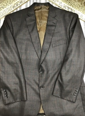 Abrigo deportivo a cuadros azul grisáceo Jean-Paul Germain 46r para hombre Blazer Traje Chaqueta Foto 1 de 4