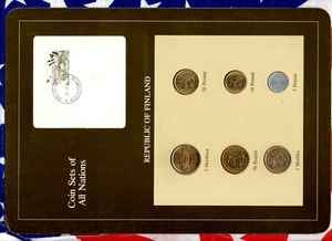 Coin Sets of All Nations Finland 1981-1983 UNC 5 Markka 1981 20 Pennia 1980 - Picture 1 of 2