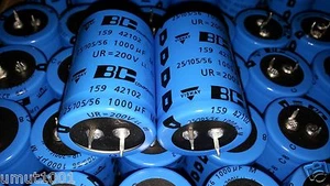4 piezas NUEVAS TAPAS DE AMPLIFICADOR DE TUBO ESR BC 159 1000uF 200V LARGA VIDA ALTA RIPPLE BAJA PARA AUDIO! - Imagen 1 de 1