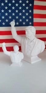 Set20cm+10cm Donald Trump Fist Pump FIGHT Statues PA Shooting Bust 3D WHITE ๐๐ - Picture 1 of 8