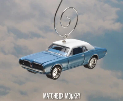 Blue 1968 Custom Mercury Cougar XR7 Christmas Ornament 1/64 Adorno NEW - Image 1 of 4