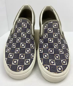 NWOB VANS Classic Slip-On Geo Trek Shoes Skate Unisex M 7.5 W 9 Olive & Navy - Picture 1 of 6