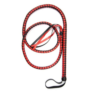 Black Red Leather Whip Sexy Bedroom Bondage High Quality BDSM Roleplay Costume - Picture 1 of 6