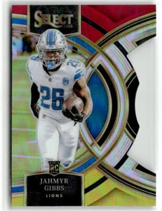 Jahmyr Gibbs 2023 Panini Select #198 rojo y amarillo Prizms troquelados novato - Imagen 1 de 2