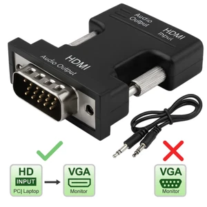 HDMI to VGA Adapter Cable Converter | HD Input to VGA Output for PC TV Monitor ✅ - Picture 1 of 11