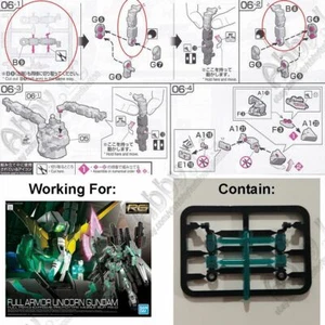 per RG 1/144 Full Armor FA Unicorn Model Braccio Sostituisci Riparazione Parte B8+B9 RX-0 - Foto 1 di 3