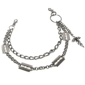 Harajuku Vintage Cross Jeans Pants Chain Hip Hop Silver Color Keychain Men Gift - Picture 1 of 7