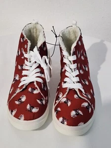Betty Boop Hi Top Fleece Lined Sneakers Angel Wings Red Women’s Size 11 - Picture 1 of 3