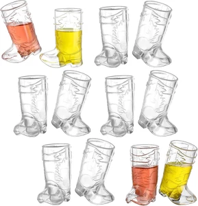 Plastic Mini Cowboy Boot Shot Glasses 1 Oz Reusable Cowboy Boot Cups Western ... - Picture 1 of 1