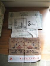 4 tea towels - 'Salisbury, Mr. Straw's House, Glory of the Garden, Formaggio