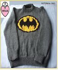 Knitting pattern.Batman style Pullover,Sweater, jumper, Kids love Batman Boy,