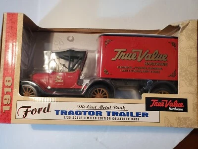 1918 Ertl Ford Truck Tractor Trailer True Value Hardware Bank Diecast Metal 1:25 - Image 1 of 4