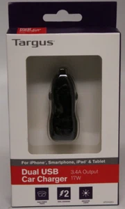 Targus Car Charger DUAL USB 17W 3.4A inc VAT - Picture 1 of 5