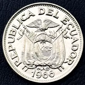 1966 Ecuador Coin 20 Centavos KM# 77.1 UNCIRCULATED Coins Money FREE SHIPPING - Picture 1 of 5