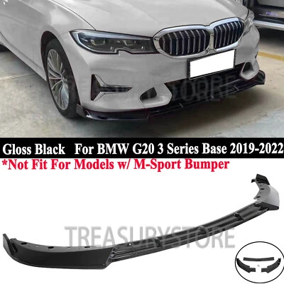 Parachoques delantero brillo labial negro para BMW Serie 3 G20 320i 330i Base 19-2022 estilo V Foto 1 de 4