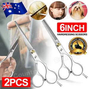 6" Salon Hairdressing Barber Scissors Set Hair Cutting Thinning Shears Tool - Picture 1 of 11