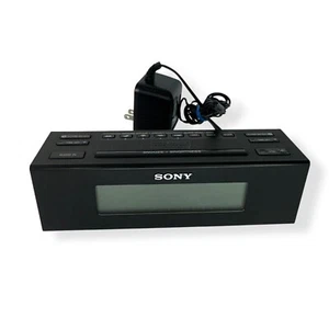 Sony ICF-C707 Clock Radio AM/FM Dual Alarm Black Backlit LCD Screen Nature Sound - Picture 1 of 8